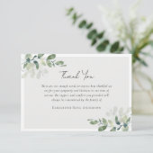 Eukalyptus Foto Beileid Beerdigung Dankeskarte (Stehend Vorderseite)