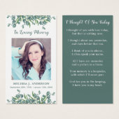 Eukalyptus Foto Beileid Beerdigung Gebetskarte (Vorne & Hinten)