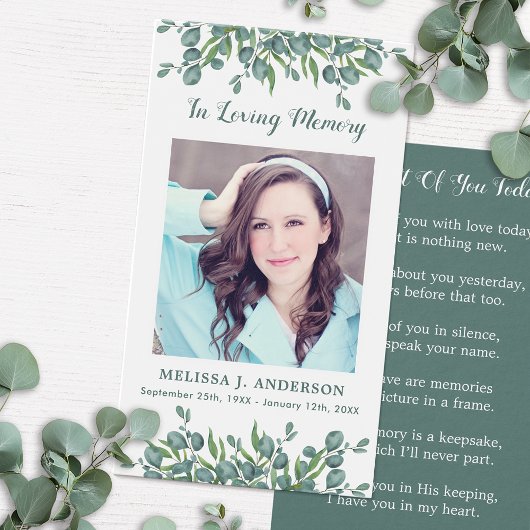 Eukalyptus Foto Beileid Beerdigung Gebetskarte