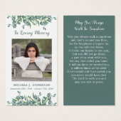 Eukalyptus-Foto-Beileid-Gedenkkarte (Vorne & Hinten)