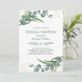 Eukalyptus-Foto-Brautparty Einladung (Stehend Vorderseite)
