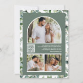 Eukalyptus Foto Collage QR Code Hochzeit Save The Date (Rückseite)