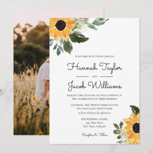 Eukalyptus-Foto Einladung (Vorne/Hinten)