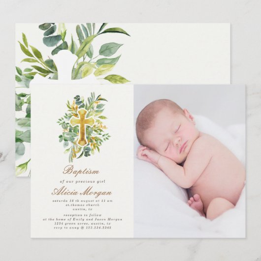 Eukalyptus-Foto Einladung (Vorne/Hinten)