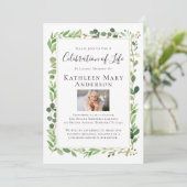 Eukalyptus Foto Feier zum Leben Einladung (Stehend Vorderseite)