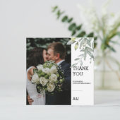 Eukalyptus Foto Flat Wedding Dankeschön Karte (Stehend Vorderseite)