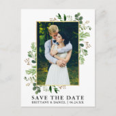 Eukalyptus-Foto für Wasserfarben Save the Date Postkarte (Vorderseite)