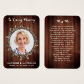 Eukalyptus-Foto-Gedenkkarte (Vorne & Hinten)