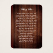 Eukalyptus-Foto-Gedenkkarte (Rückseite)