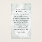 Eukalyptus-Foto-Gedenkkarte (Rückseite)