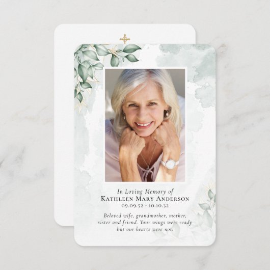 Eukalyptus-Foto-Gedenkkarte für Wasserfarben Mitteilungskarte (Vorne/Hinten)