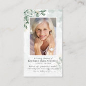 Eukalyptus-Foto-Gedenkkarte Telefonnummerkarte (Vorderseite)