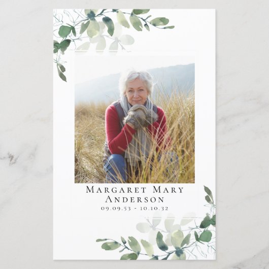 Eukalyptus-Foto-Gedenkprogramm (Vorderseite)