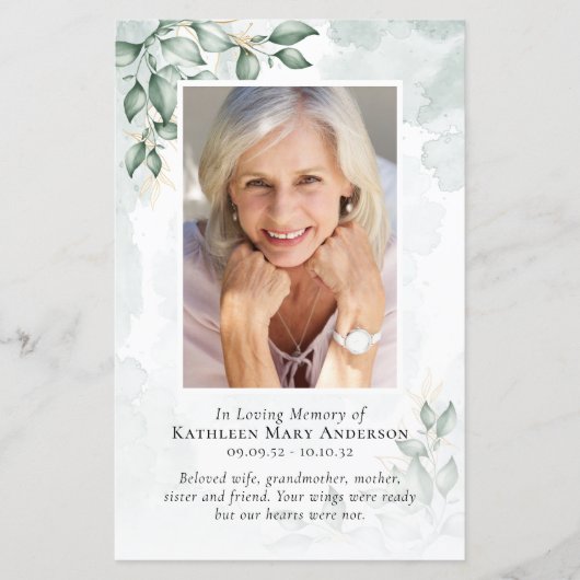 Eukalyptus-Foto-Gedenkprogramm (Vorderseite)