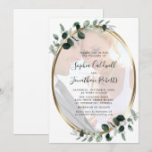 Eukalyptus Foto Gold Website UAWG Wedding Einladung (Vorne/Hinten)