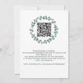 Eukalyptus Foto Greenery QR Code Wedding Einladung (Rückseite)