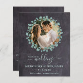 Eukalyptus Foto Greenery QR Code Wedding Einladung (Vorne/Hinten)