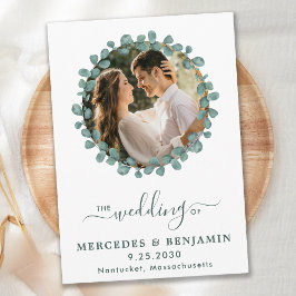 Eukalyptus Foto Greenery QR Code Wedding Einladung