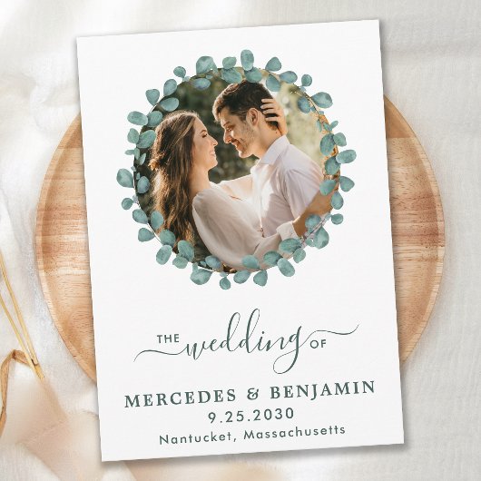 Eukalyptus Foto Greenery QR Code Wedding Einladung