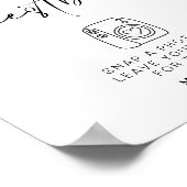 Eukalyptus Foto Guestbook | Modernes Hochzeitszeic Poster (Ecke)