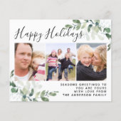 Eukalyptus Foto Happy Holidays Card (Vorderseite)