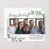 Eukalyptus Foto Happy Holidays Card (Vorne/Hinten)