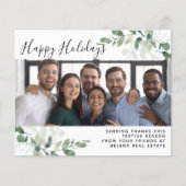 Eukalyptus Foto Happy Holidays Card (Vorderseite)