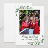 Eukalyptus Foto Happy Holidays Feiertagskarte (Vorne/Hinten)