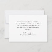 Eukalyptus Foto Herz Moderne Hochzeit Dankeskarte (Rückseite)