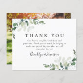 Eukalyptus-Foto Hochzeit Danke-Karte (Vorne/Hinten)