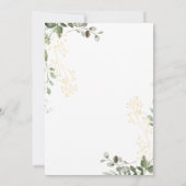 Eukalyptus-Foto Hochzeit in edlem Gold und Grün Einladung (Rückseite)