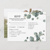 Eukalyptus-Foto Hochzeit RSVP Postkarte (Vorne/Hinten)