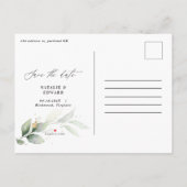 Eukalyptus-Foto - Hochzeit Save the Date Ankündigungspostkarte (Rückseite)