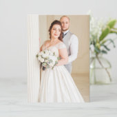 Eukalyptus-Foto Hochzeit von Grün-Goldgrün Einladung (Stehend Vorderseite)