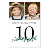 Eukalyptus-Foto Hochzeitssymbol für Tischnummer (Vorderseite)