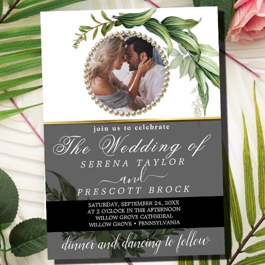 Eukalyptus-Foto in einer Hochzeit Einladung