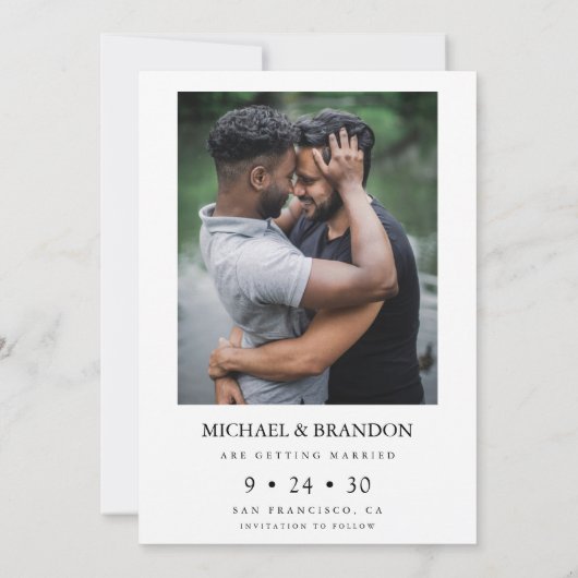 Eukalyptus Foto LGBTQ Save The Date (Rückseite)