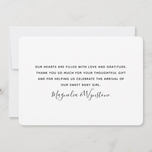 Eukalyptus-Foto Liebe & Dank Geburtsankündigung Dankeskarte (Rückseite)