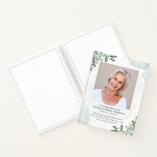 Eukalyptus-Foto-Memorial-Gästebuch Notizblock (Innenseite)