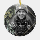 Eukalyptus-Foto mit geometrischer Geometrie Keramik Ornament (Vorne)