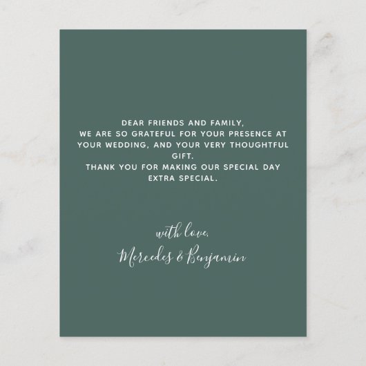 Eukalyptus Foto Moderne Hochzeit Vielen Dank (Rückseite)