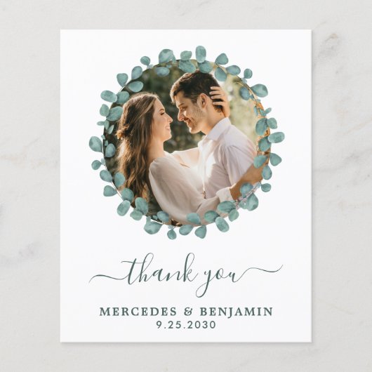 Eukalyptus Foto Moderne Hochzeit Vielen Dank (Vorderseite)