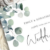 Eukalyptus-Foto-Overlay-Skript QR-Code Hochzeit Einladung