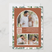 Eukalyptus Foto QR Code Terracotta Wedding Save The Date (Rückseite)