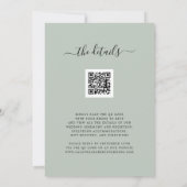 Eukalyptus Foto QR Code UAWG Sage Wedding Einladung (Rückseite)