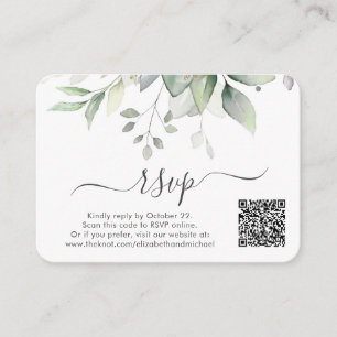 Eukalyptus Foto QR Code Wedding RSVP Begleitkarte