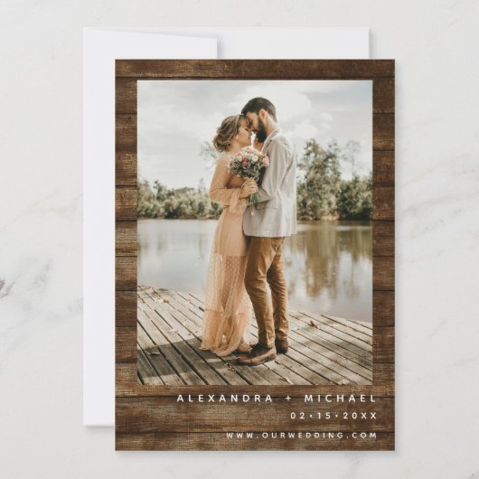 Eukalyptus-Foto Rustikale Hochzeit Einladung (Rückseite)