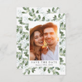 Eukalyptus-Foto Save The Date (Vorne/Hinten)