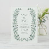Eukalyptus-Foto Save the Date (Stehend Vorderseite)