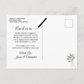 Eukalyptus & Foto Tan Wedding Speichern Sie das Da Ankündigungspostkarte (Rückseite)